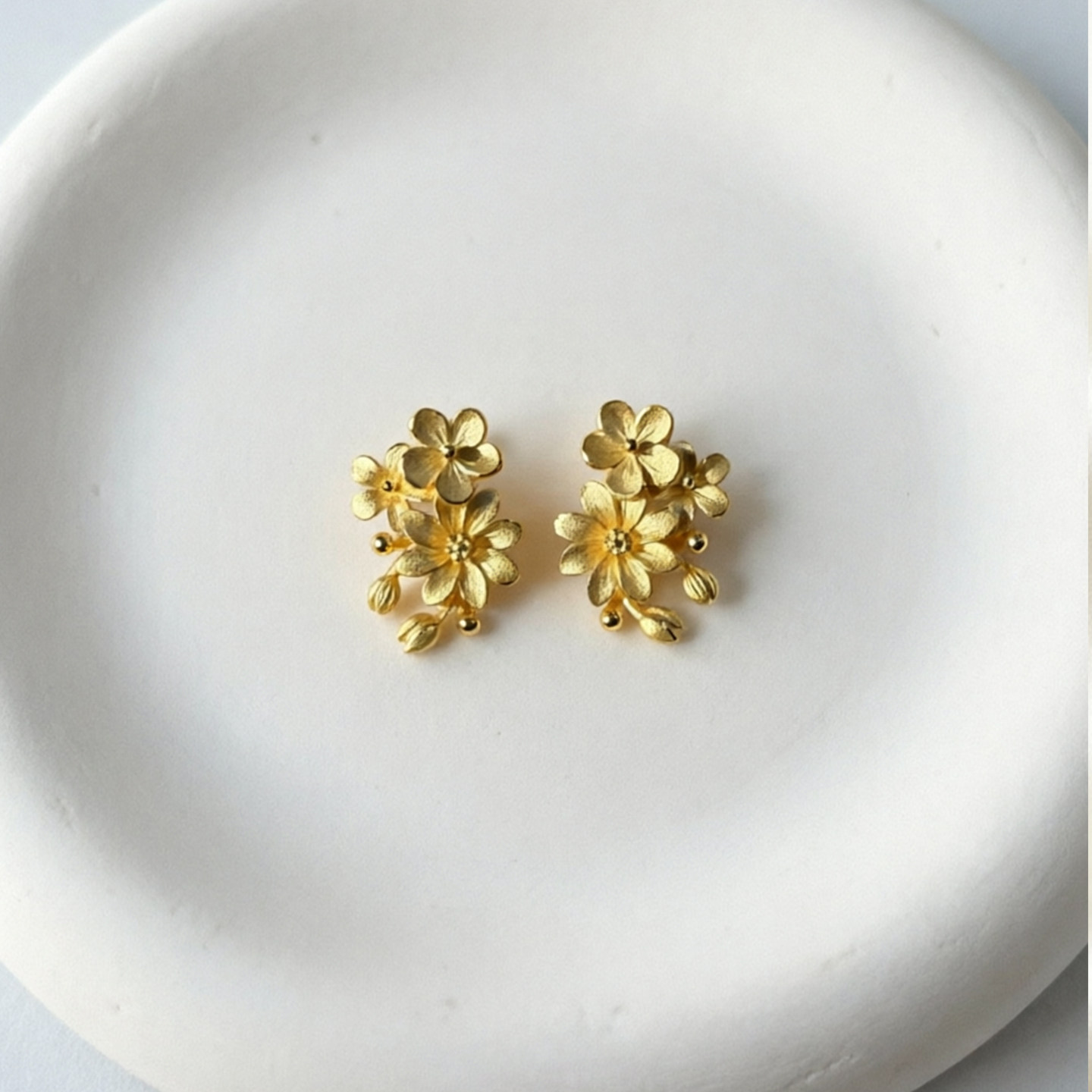 justgold镇金店囍韻足金黄金耳钉耳环计价1331431Y