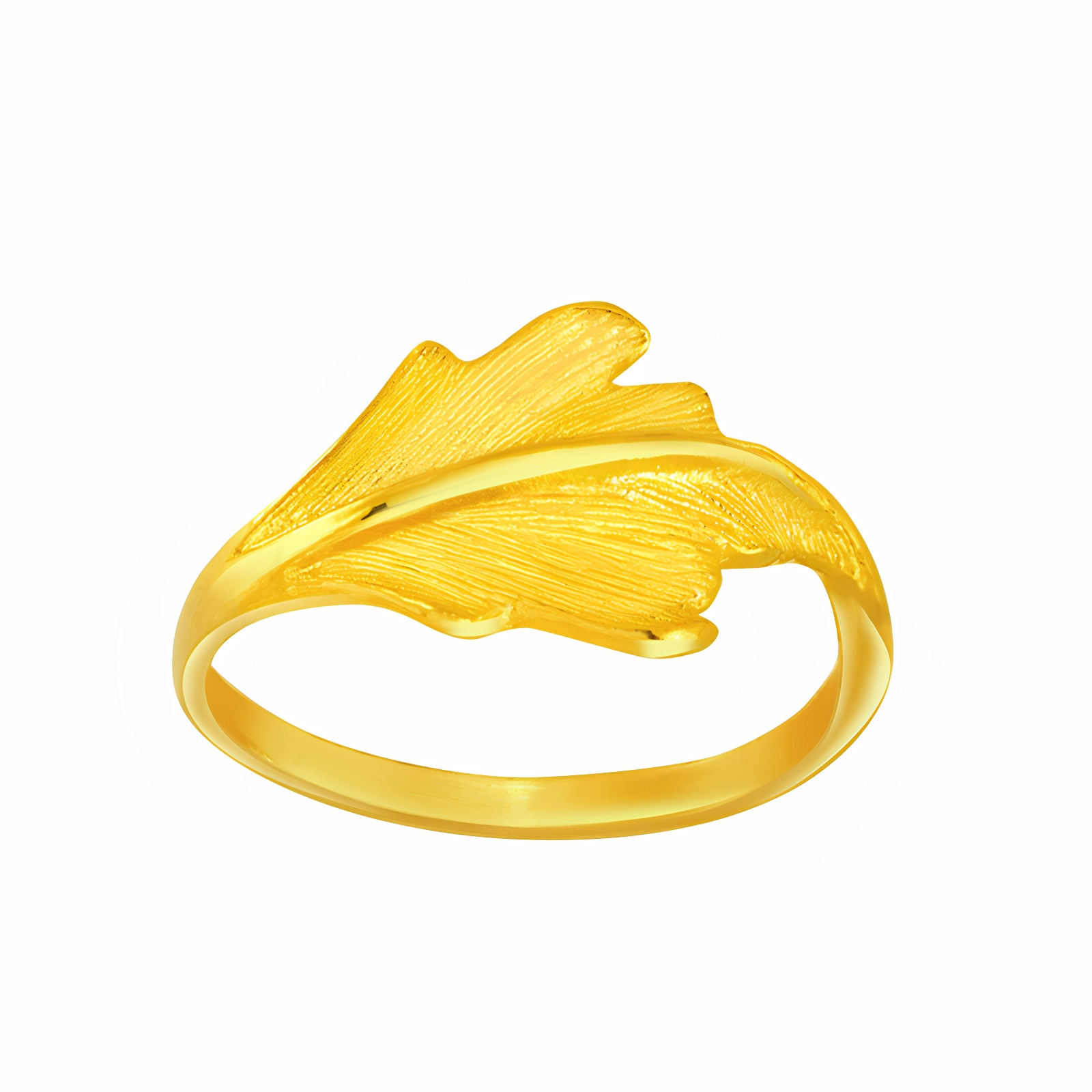 justgold镇金店金叶情牵足金戒指1713881Y
