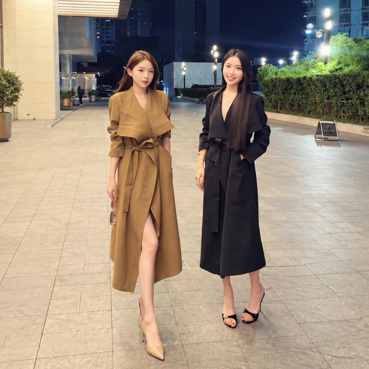 小莹同款春秋韩版中长风衣小个子