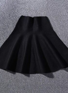 NWDD王大王黑色高腰半裙春秋新款显腿长宝藏裙百搭修身女蓬蓬裙子