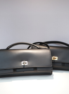 2025新款belair机车锁扣包包百搭高级感小方包真皮手提单肩法棍包