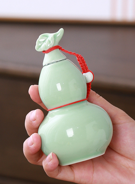 迷你葫芦香粉瓶子密封陶瓷罐小分装中医药粉颗粒丹丸云藏白药粉盒