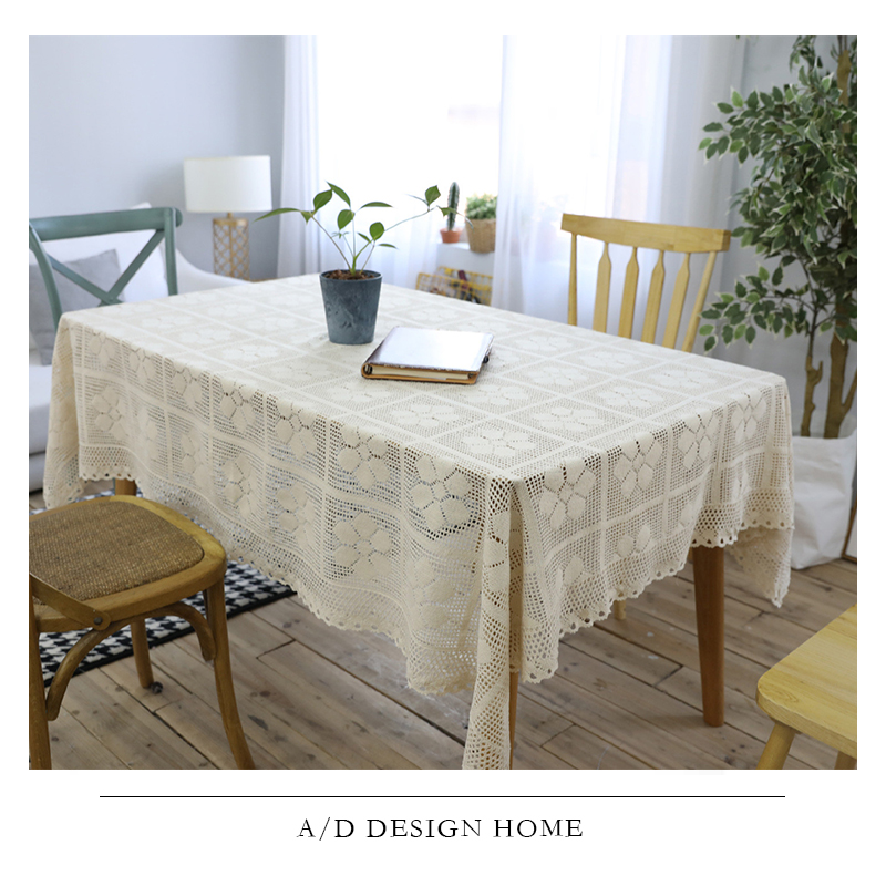 老式80年代复古怀旧手工钩针编织桌布钩花沙发巾钩花镂空布艺桌布