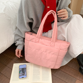 简约托特包手提单肩包大容量轻质大学生上课通勤包多隔层电脑包