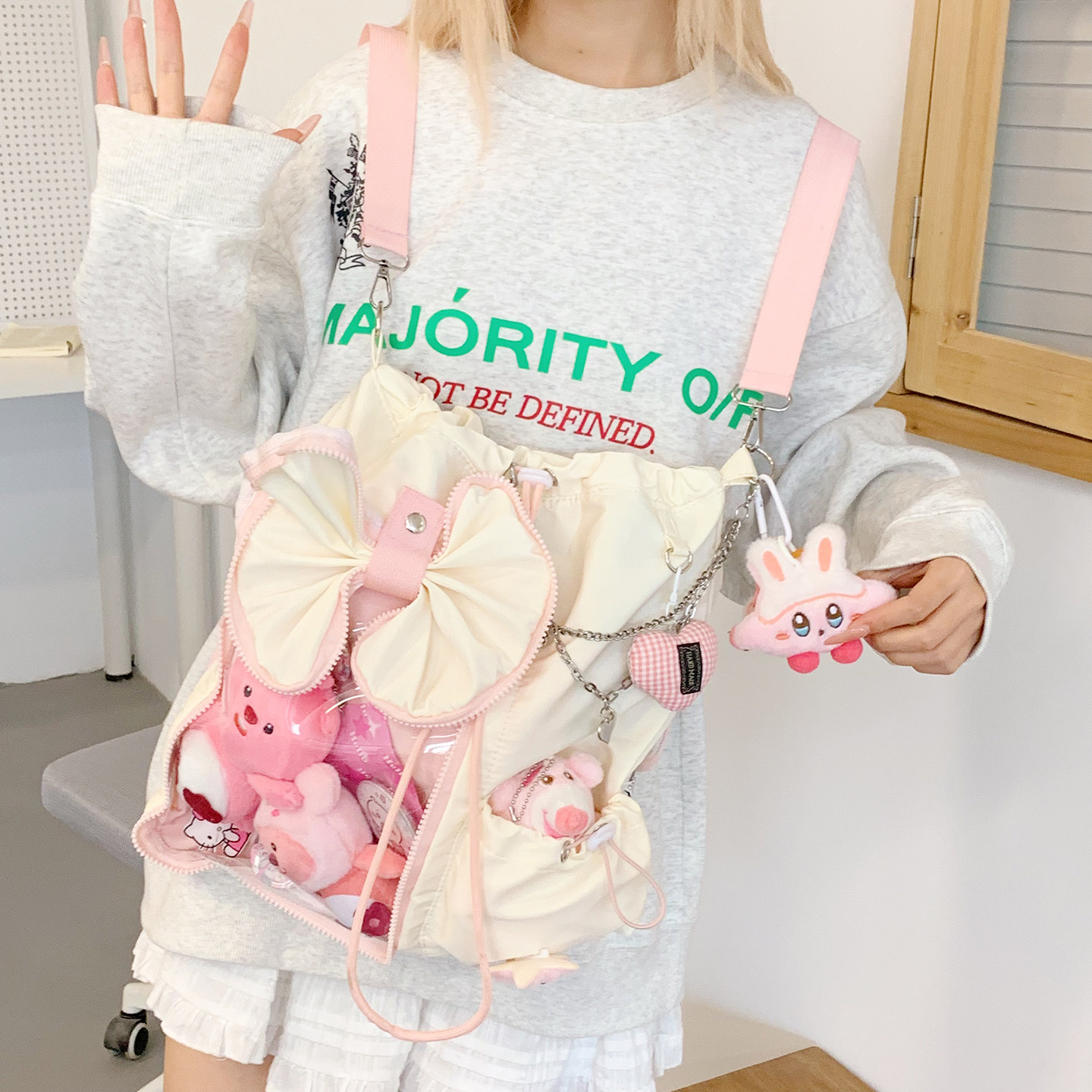 两背二次元大容量单肩痛包双肩包