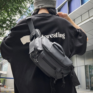 日系原宿多功能机能工装风胸包女户外运动腰包男简约单肩斜挎包
