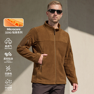 51783自由兵冒险家立领抓绒衣开衫男加绒内胆摇粒绒战术夹克外套