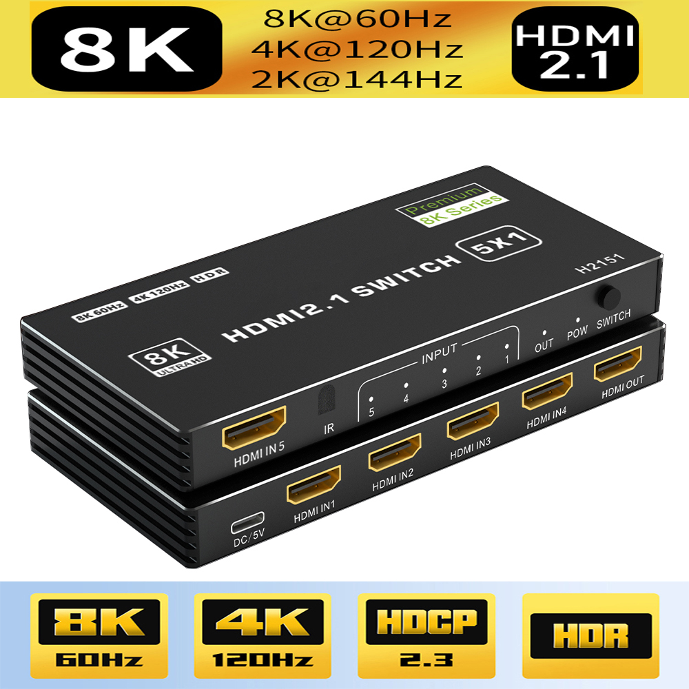 4K 120Hz HDMI Switch 8K HDMI 2.1 Audio video switcher HDR10