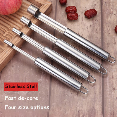 1/4PCS Stainless Steel Fruit Corer Red Dates Cherry Apple Pe