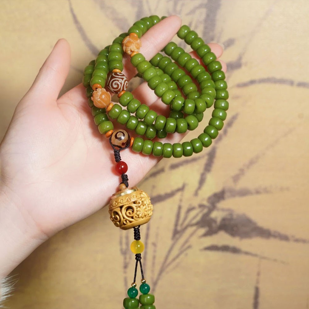 原创天然菩提根108颗脖挂