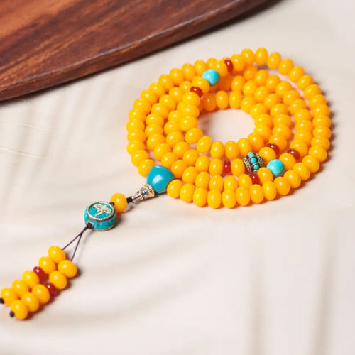 黄财米米天然白玉跟108颗