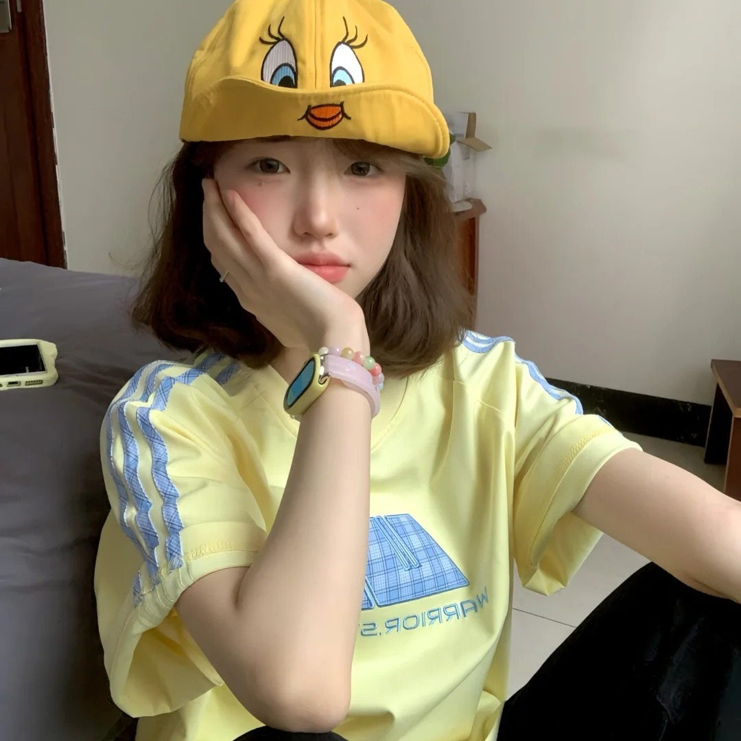 美式刺绣短袖女T恤2025新款元气少女穿搭夏日ootd百搭插肩袖上衣