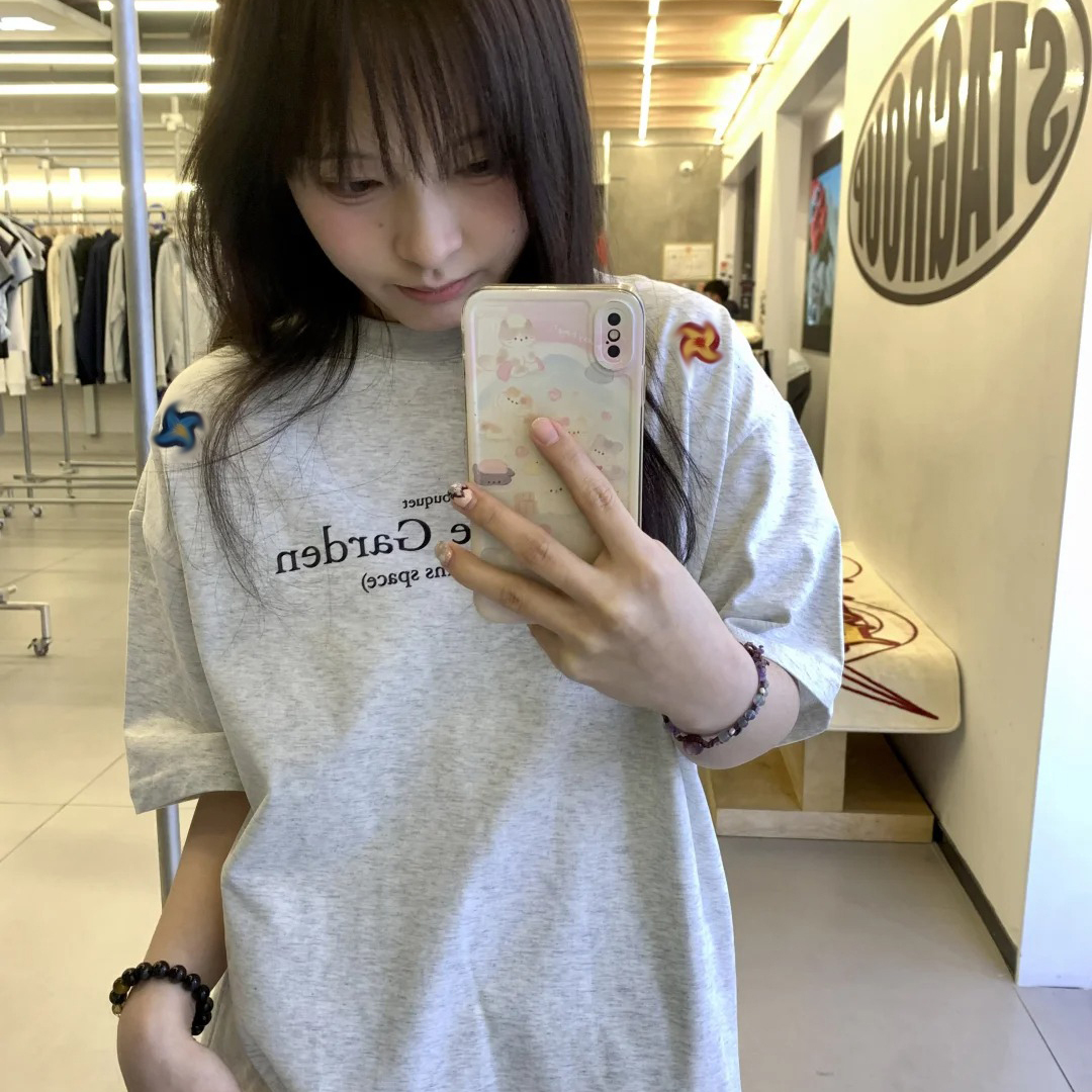 美式短袖女T恤夏季2025新款ootd穿搭半袖重磅纯棉ins高街百搭上衣
