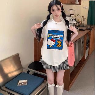半袖 百搭卡通凯蒂猫短袖 港风ins韩版 T恤女夏季 体恤甜酷风 2025新款