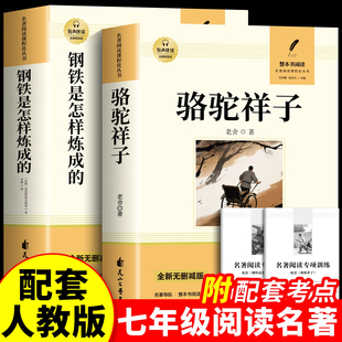 骆驼祥子和钢铁是怎样炼成的正版原著完整版七年级下册必读的课外书初一7下课外阅读书籍名著无删减配套人教版人民文学教育出版社