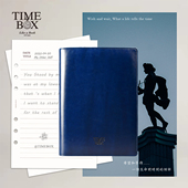 TIMEBOX仿皮活页本商务皮面笔记本精致简约便携收纳手账A5中号6孔活页夹B5大号工作记录礼盒装 企业礼品定制