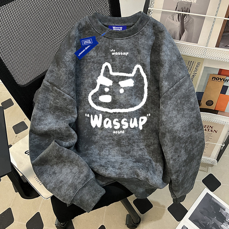 WASSUP潮牌男士卫衣酷炫风格上衣