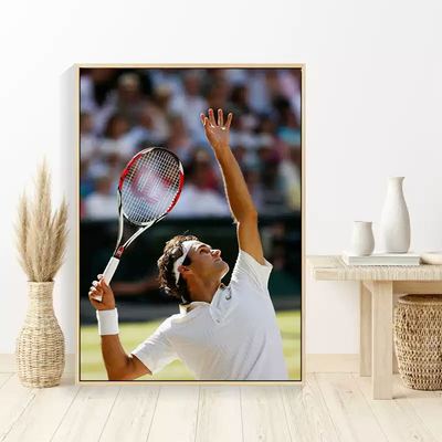 网球明星费德勒装饰画体育人物画