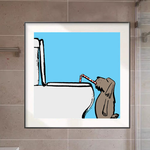 创意幽默卫生间浴室卡通装饰画