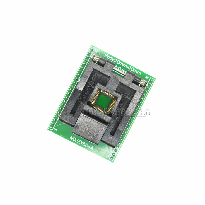 云辉 ZY504A 烧录座QFP44（0.8mm脚距10X10）测试座 IC适配器