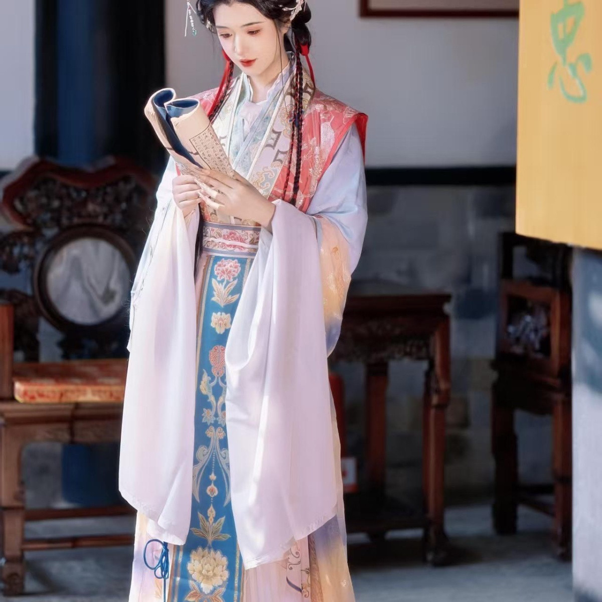 花神司【绮罗香】宋制汉服仕女图红楼梦神仙复原古风cos林黛玉秋图片