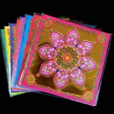 烫金琉璃莲花金莲花纸双面印花中秋折塔手工折纸抖音同款盛世花篮