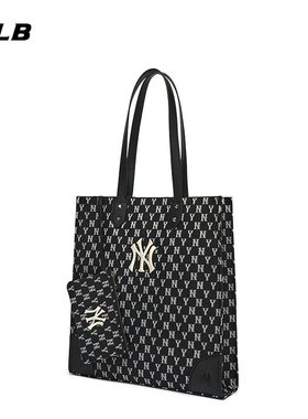 MLB韩国男女同款NY单肩包洋基队老花时尚百搭休闲购物袋3AORL031N
