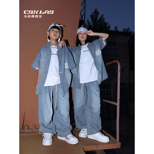 少儿街舞牛仔套装嘻哈hiphop潮服