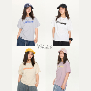 CBXLAB儿童街舞潮牌迷雾涂鸦宽松T恤美式街头hiphop吸汗短袖上衣