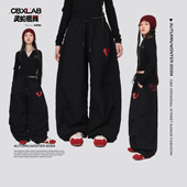 CBXLAB儿童街舞潮牌女童黑色 嘻哈潮服 街舞运动时尚 赤焰灵蛇 长裤