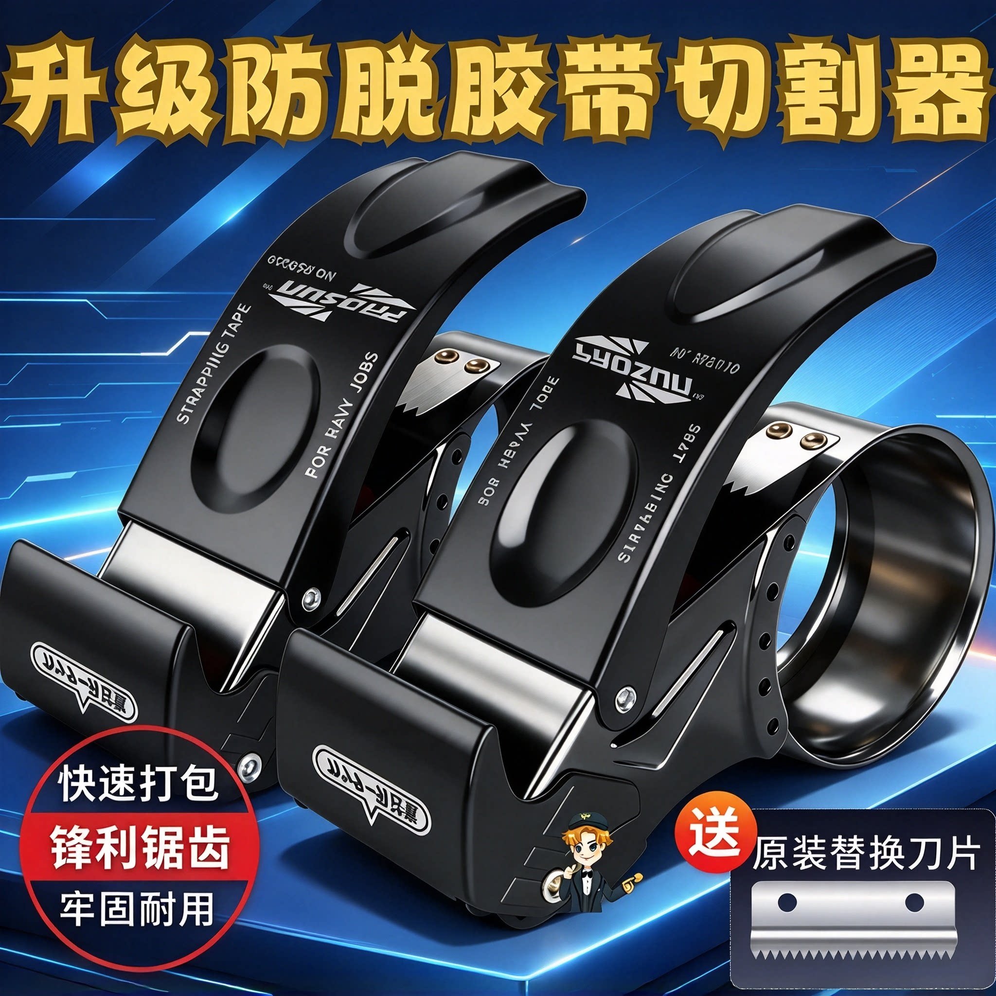 2026新款升级防脱胶带切割器封箱