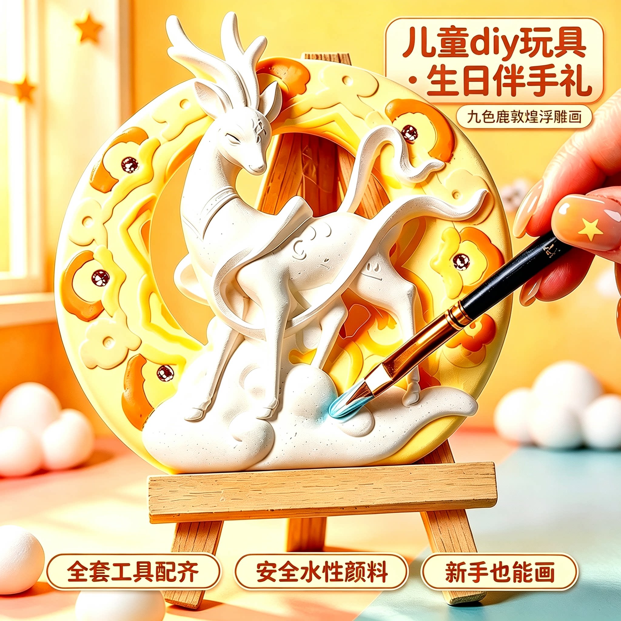 儿童敦煌diy浮雕画2026新款手工生日礼物8-15岁女孩女童手绘玩具9