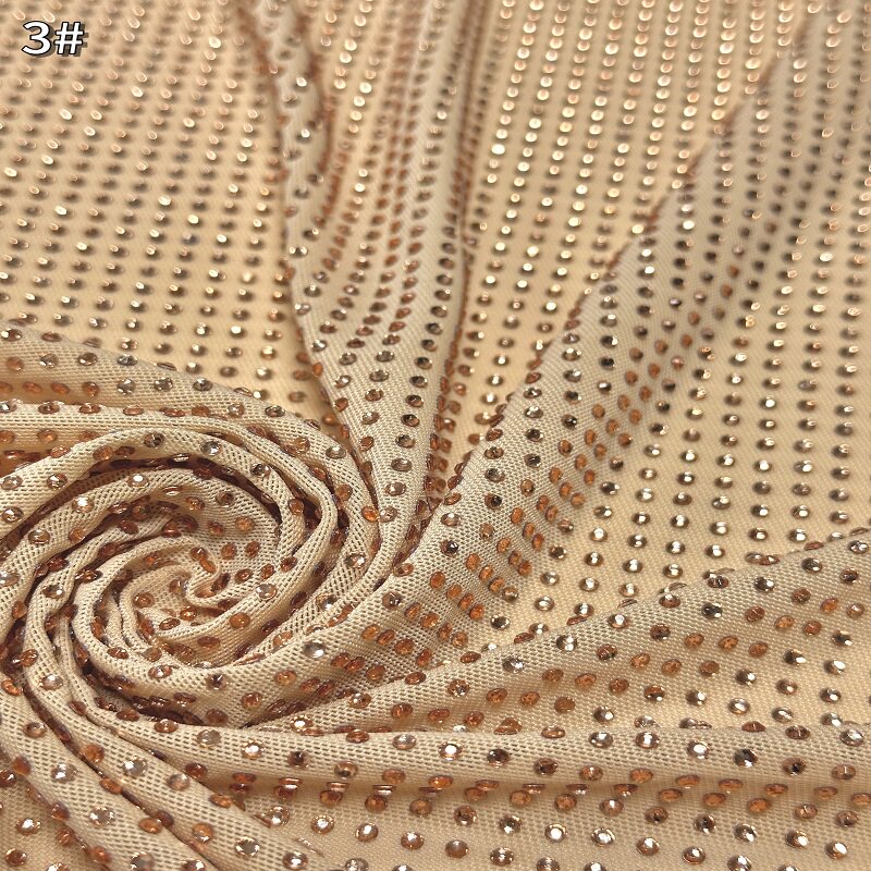 新款非洲满钻弹力绣花布蕾丝花边刺绣绣花布料礼服面料5码lace