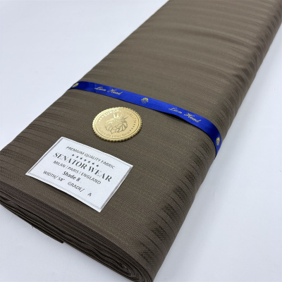 SENATOR WEAR外贸高品质纯棉条纹西装面料男士定制布料 cotton