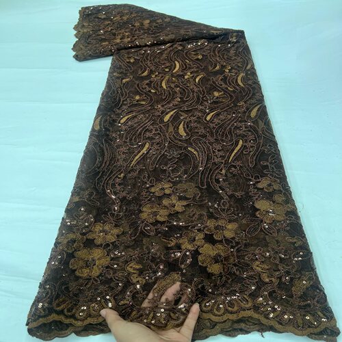 新款蕾丝面料亮片绣立体绣花网纱布料婚纱礼服面料lace fabric