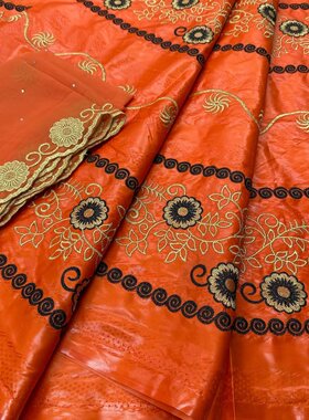 新款外贸宽幅高质量全棉绣花非洲民族风服饰布料 bazin cotton