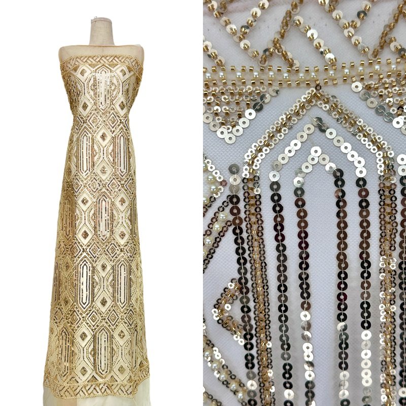 高端重工亮片绣网纱面料婚纱礼服布料奢华几何图案纺织辅料批发,纺织面料/辅料/配套,面料/布类,淘宝优惠券,粉丝福利购,淘宝优惠卷