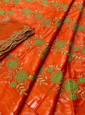 新款外贸宽幅高质量全棉绣花非洲民族风服饰布料 bazin cotton