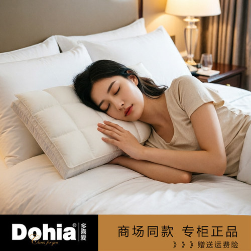 多喜爱A类95白鹅绒蚕丝护颈枕