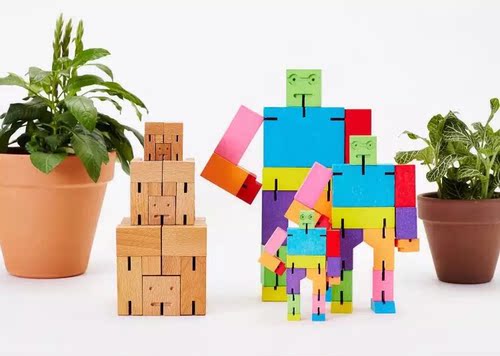 Areaware榉积木Cubebot变形彩虹机器人益智儿童魔方玩具生日礼物 - 封面