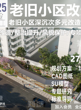 2025城镇老旧小区更新改造提升方案规划设计文本SU模型CAD施工图