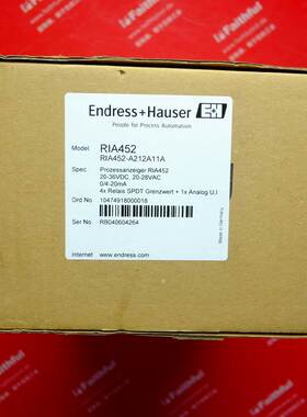 E+H RIA452-A212A11A 恩德斯豪斯带泵控制功能的过程指示仪