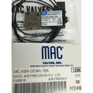ABA 1BA MAC高频电磁阀34C GEMA 真品当天发货议 1258 全新原装