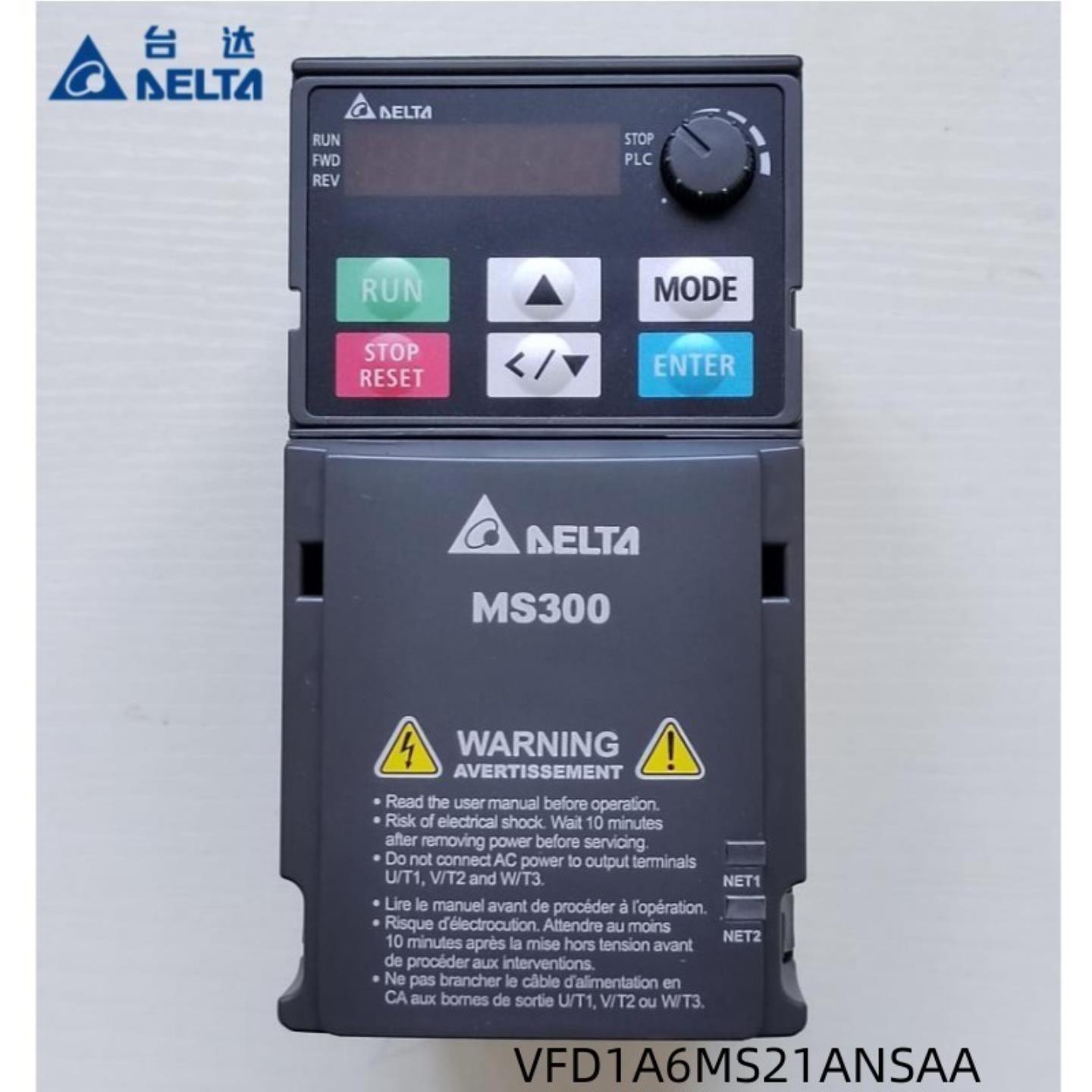 Delta台达变频器VFD1A6MS21ANSAA300单相220v调速器4A2MS43三相80