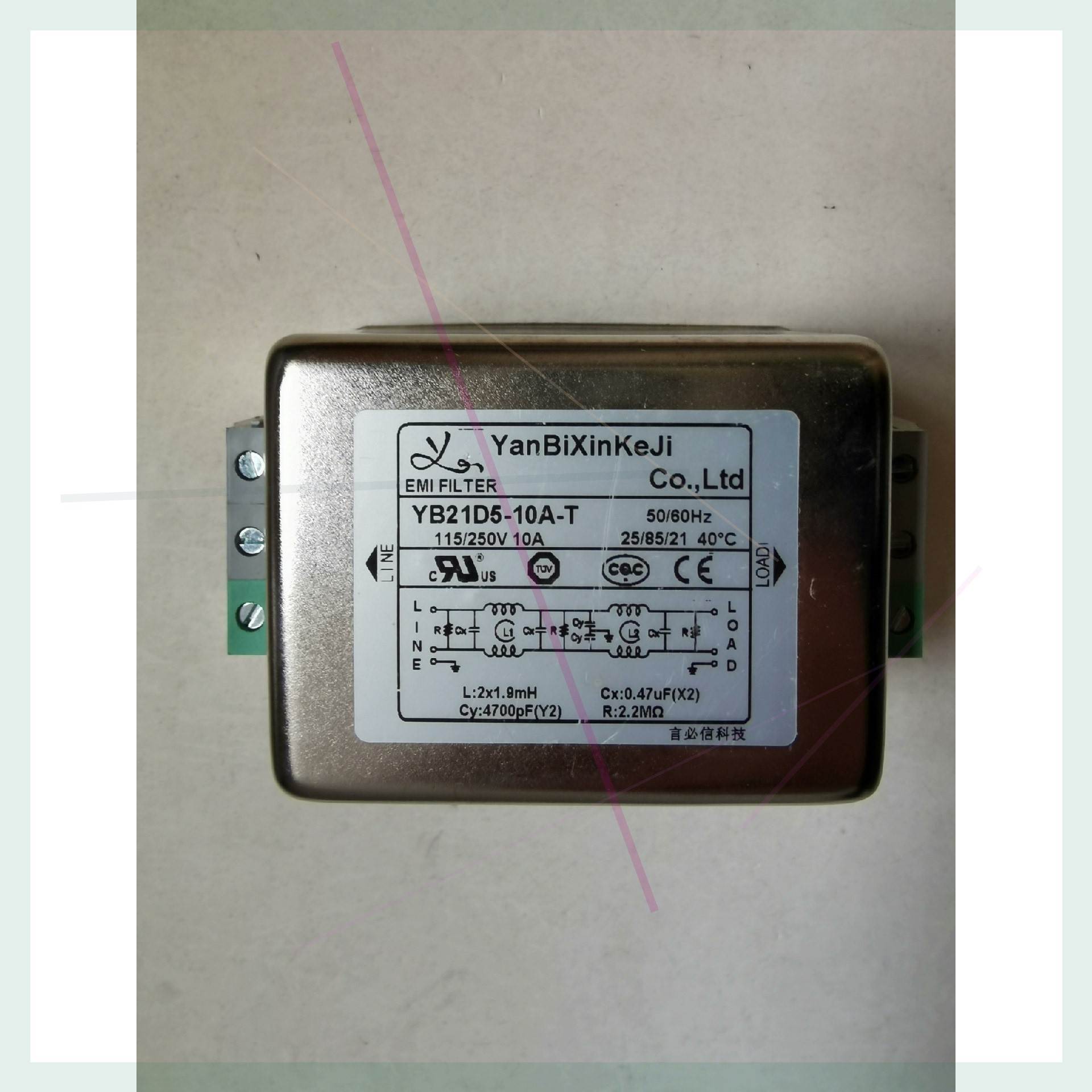【汇盈传感器】言必信科技电源滤波器YB21D5-10A-T 115/25