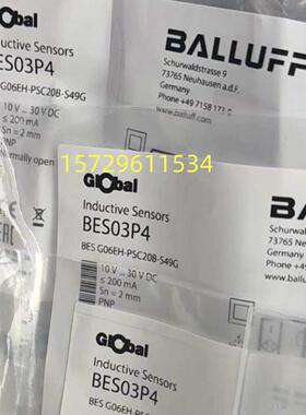 BES G06EH-PSC20B-S49G电感式接近开关Balluff 巴鲁夫BES03P4现货