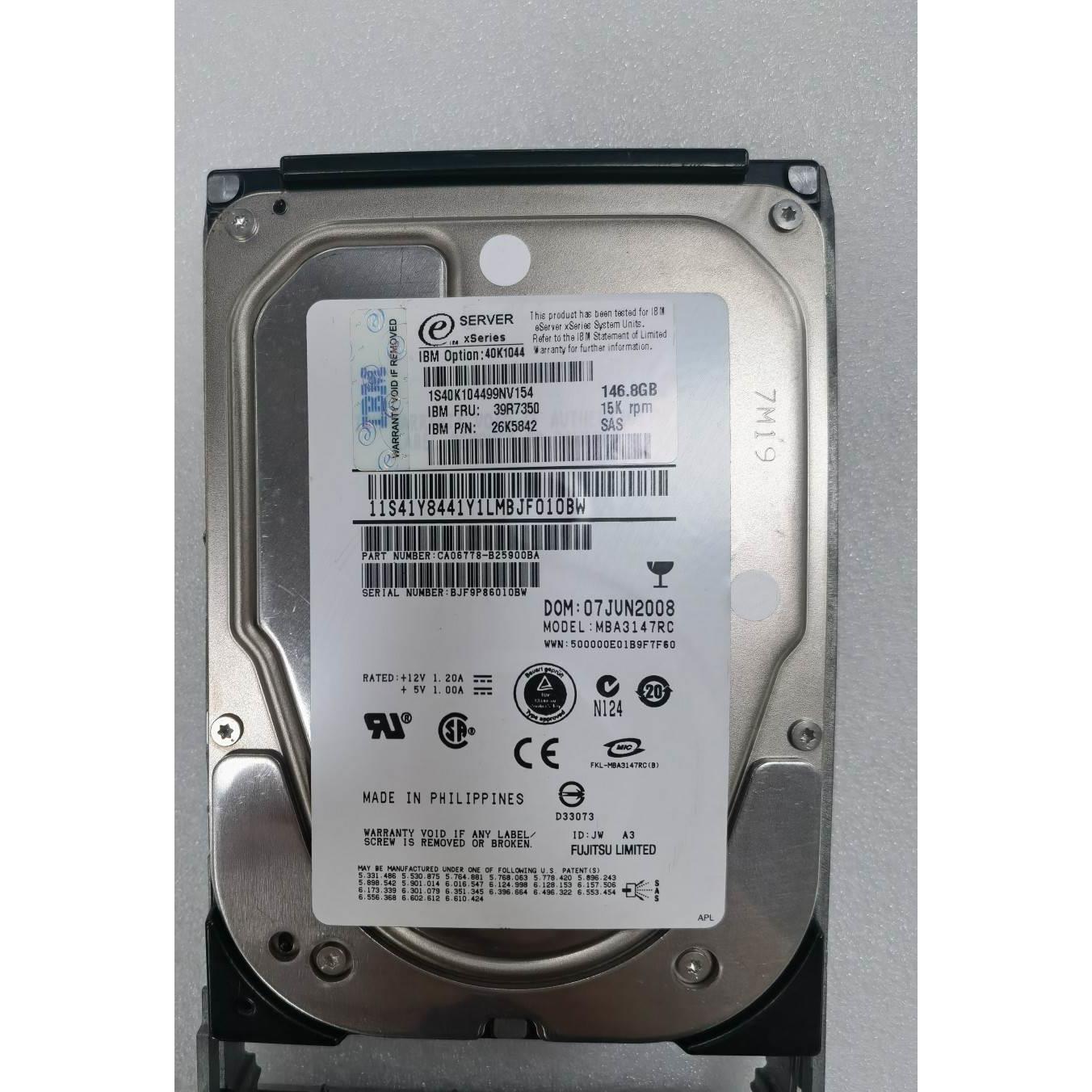 【汇盈传感器】IBM 40K1044 39R7350 26K5842 146G 15K SAS 服务