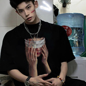 国潮牌高街嘻哈短袖 上衣TEE 重磅纯棉宽松半袖 T恤男女同款 美式