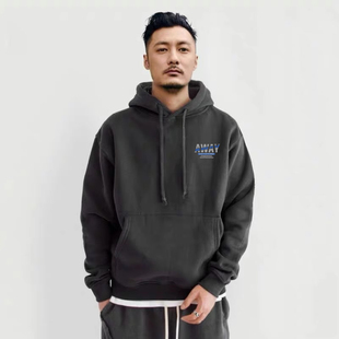 2024新款字母印花秋冬加绒加厚港风连帽卫衣男宽松帅气男款外套潮