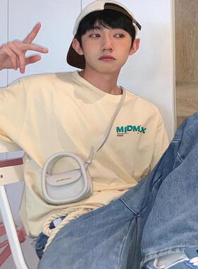 美式印花短袖t恤男纯棉夏季宽松潮牌设计感上衣重磅2025新款男士